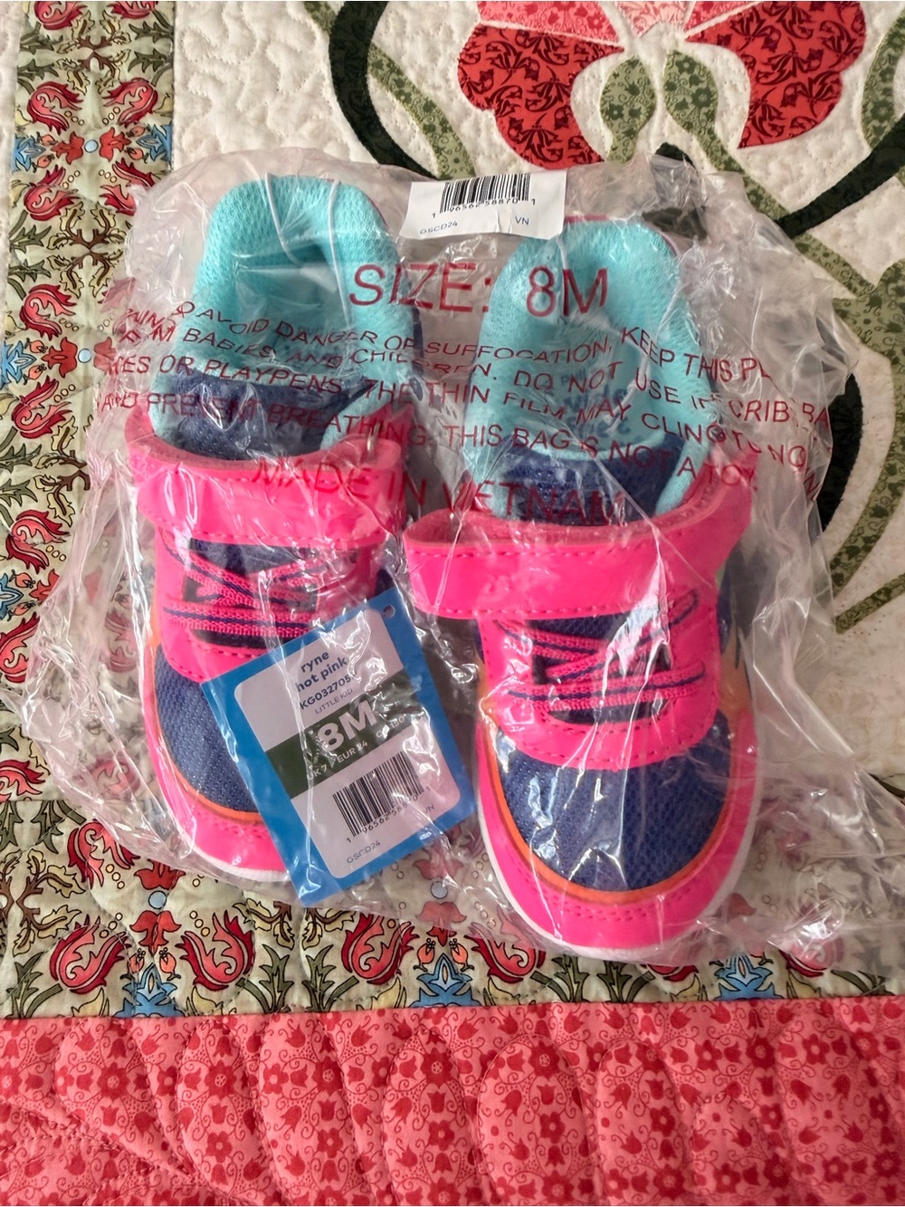 Stride Rite Toddler Sneakers in Hot Pink and Blue
